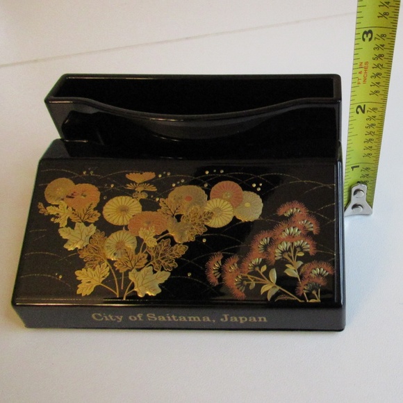 Black Lacquerware desk business card holder - Picture 9 of 10